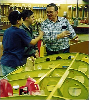 Central Kitsap Junior High School students and mentors assemble the STOL CH 701 wing