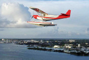 STOL CH 701 Seaplane sightseeing in the Caribbean.