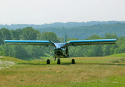 Landing on a hillside runway