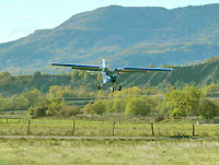 Landing on grass