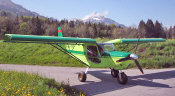 Swiss STOL CH 701 flying in the Alps.