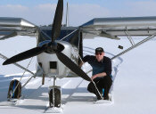 STOL CH 701 on wheel skis