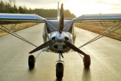 front view of a STOL CH 701 with the bubble doors