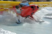 STOL 701 wings and tail... landing on water with skis...