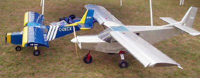 Carlos Rangel's handmade 28% STOL CH 801 model (right)