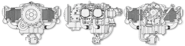 Three-views of the O-360 engine