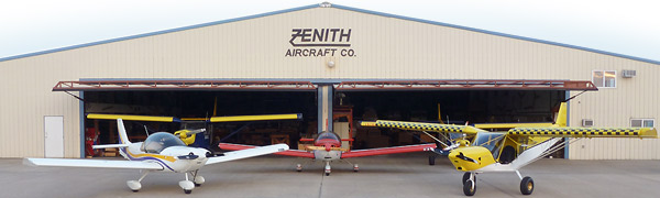 Zenith planes in front of the factory