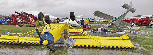 Zenith Aircraft Company display after the tornado