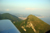 Flying along the coast