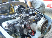 Geared BMW motorcycle engine installation in a Zodiac CH 601