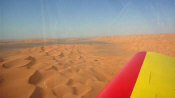 Flying over the desert in northern Africa