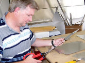 David cutting out the wing ribs for his scratch build Zodiac XL project.