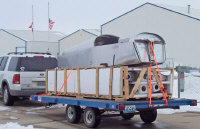 The Quick-Build Kit loaded on a flat bed trailer